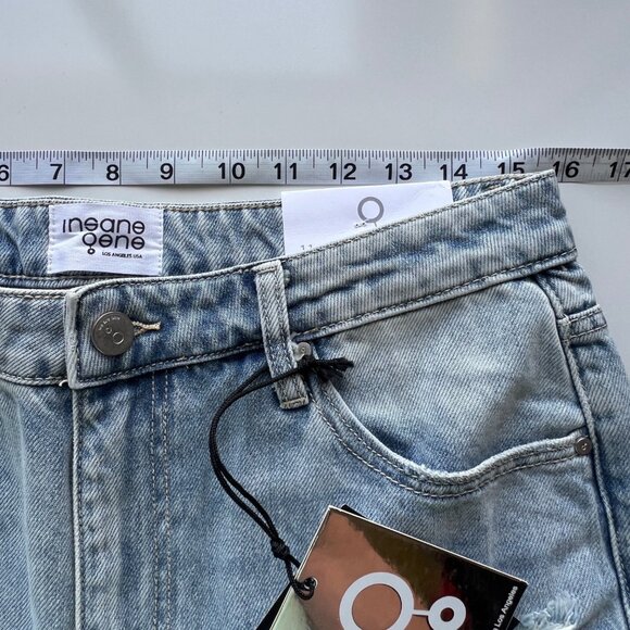 Insane Gene Mid-Rise Loose Fit Light Wash Distressed Jeans Womens Size 11 / 29W - Picture 4 of 16